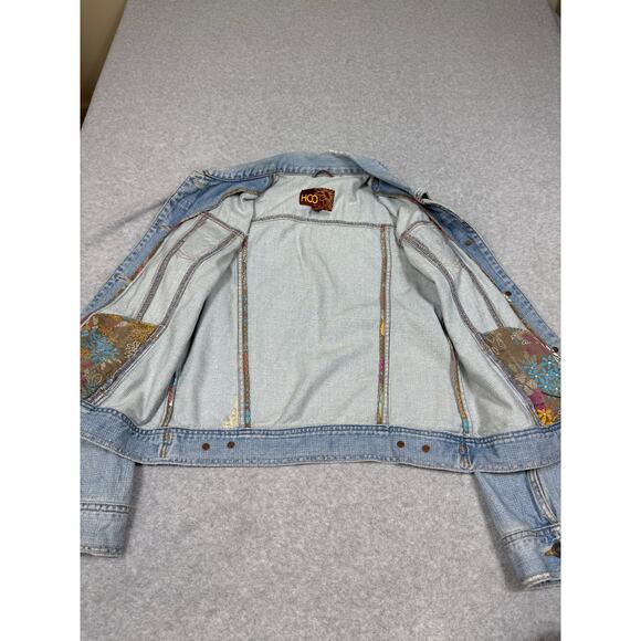 Y2K Hollister Junior Womens Size L Distressed Denim Jacket HCO Surf - Picture 10 of 10